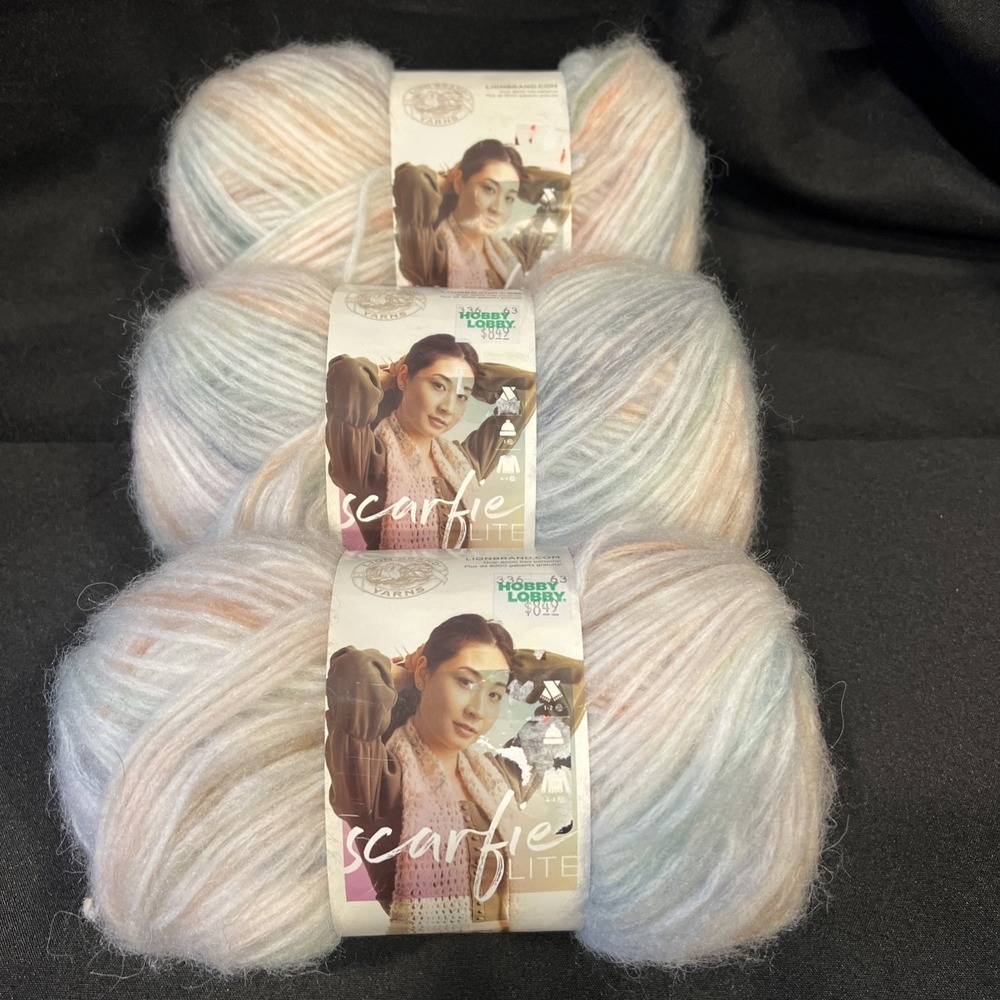 (3 Pack) Lion Brand Yarn 826-608X Scarfie Yarn, Lot # 19461